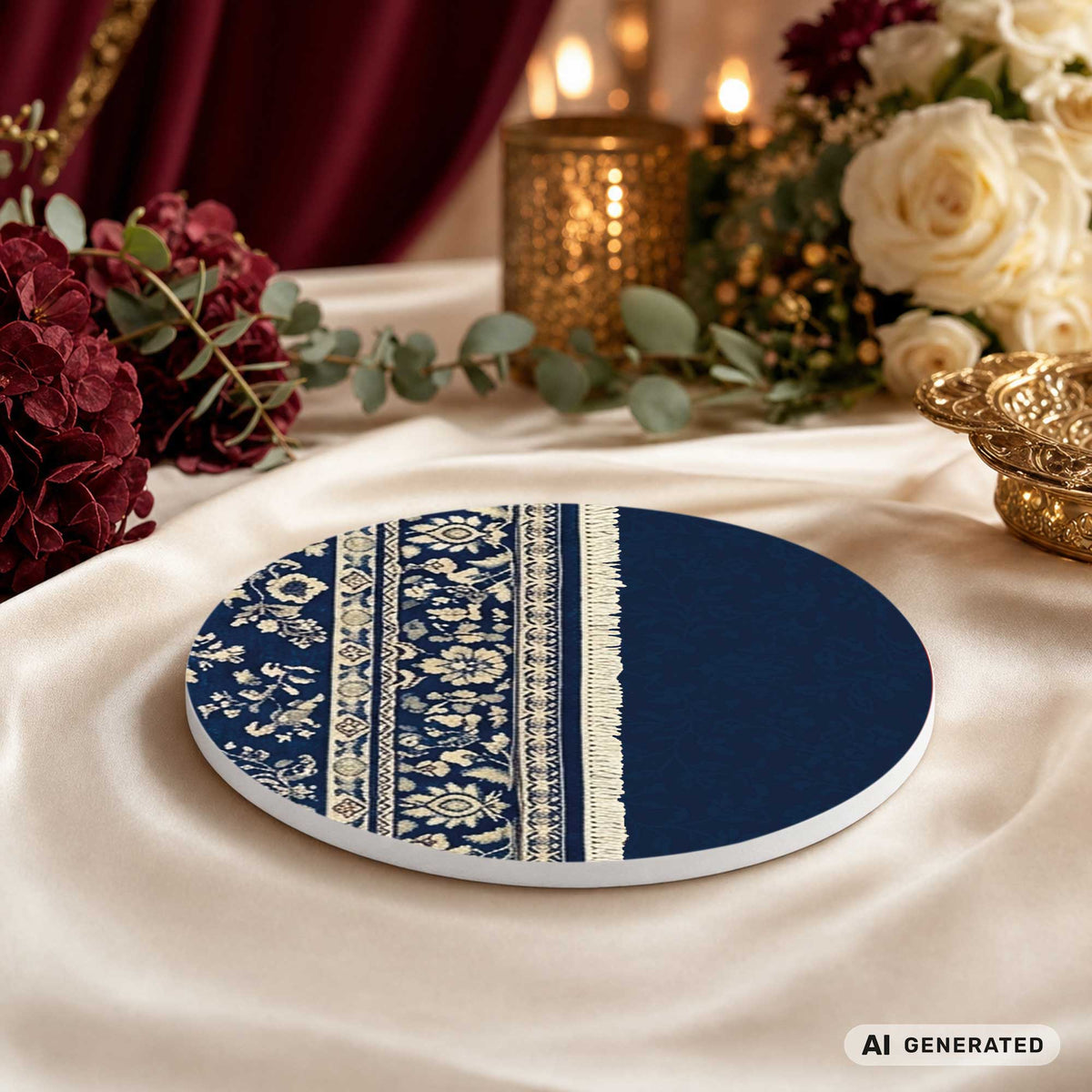 Orient blau Untersetzer – Hochzeit – Produktfoto